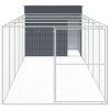 Dog House with Run Anthracite 84.3"x260.2"x71.3" Galvanized Steel