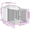 Dog House with Run Anthracite 46.1"x79.1"x48.4" Galvanized Steel