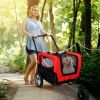 2-in-1 Pet Bike Trailer And Stroller with Canopy Bicycle Carrier Bicycle Cargo Wagon Trailer