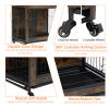 Wood Dog Crate Furniture, End Table Designed Dog Kennel 38.3"L X 23.4"W X 32"H