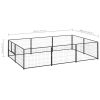 Dog Kennel Black 64.6 ft² Steel