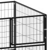 Dog Kennel Black 78.7"x39.4"x27.6" Steel