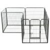 Dog Playpen 8 Panels Steel 31.5"x31.5" Black