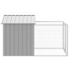 Dog House with Run Light Gray 46.1"x79.1"x48.4" Galvanized Steel