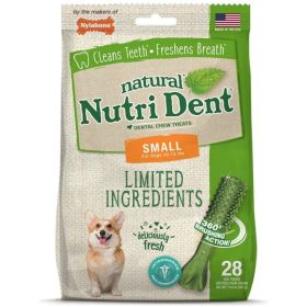 Nylabone Natural Nutri Dent Fresh Breath Dental Chews - Limited Ingredients - Small - 28 Count