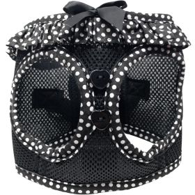 American River Choke Free Dog Harness (Color: Black and White Polka Dot Ruffle, size: XX-Small)