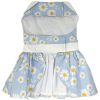 Blue Daisy Dog Dress with Matching Leash