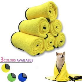 Quick-drying Pet Dog And Cat Towels; Soft Fiber Towels Water-absorbent Bath Towel Cleaning Pet Towel (Color: Blue)